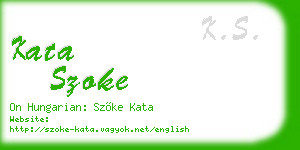 kata szoke business card