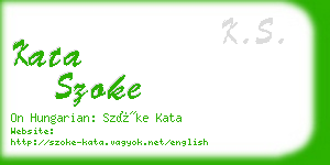 kata szoke business card